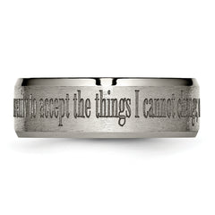 Titanium Unisex Wedding Band with Laser Design & Engravable Finish