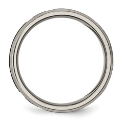 Titanium Wedding Band with Cross Laser Design and Polished Finish
