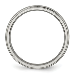 Titanium Polished 4mm Grooved and Beaded Edge Band