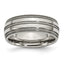 Titanium Grooved and Beaded Edge 8mm Polished Band