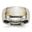Titanium Polished with 14k Gold Inlay 10mm Band