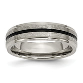 Titanium Black Enamel 6mm Satin and Polished Band