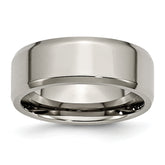 Titanium Polished 8mm Beveled Edge Band