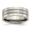 Titanium Brushed Center 8mm Grooved Band
