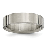 Titanium Flat Grooved 6mm Brushed Band