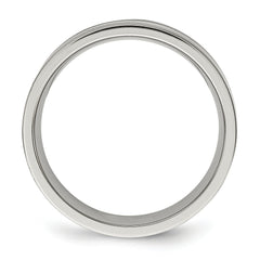 Titanium and Sterling Silver Inlay Unisex Wedding Band Brushed Finish, Engravable