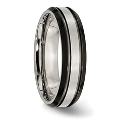 Titanium Unisex Wedding Band with Black Satin Finish