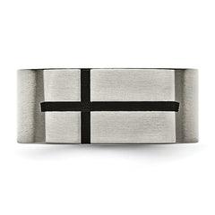 Sophia Jewelers Titanium Unisex Wedding Band with Black Enamel