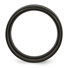 Titanium Wedding Band with Grey Carbon Fiber Inlay and Engravable Finish