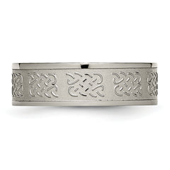 Titanium Satin Finish Unisex Wedding Band with Engravable Elegant Design