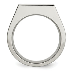 Titanium Wedding Band with White Diamond Polished Finish Unisex