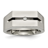 Titanium with Diamond Polished Band