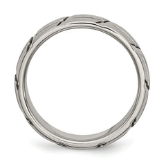 Sophia Jewelers Titanium Wedding Band with Engravable Polished Brushed Finish