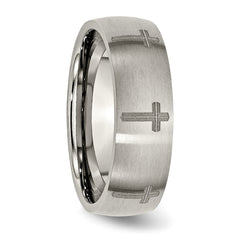 Titanium Unisex Wedding Band with Laser Design and Engravable Finish