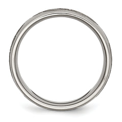 Titanium Wedding Band with Laser Flames Design, Engravable Unisex Elegance