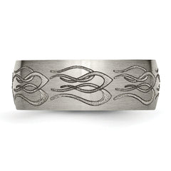 Sophia Jewelers Titanium Unisex Wedding Band with Laser Design Engravable
