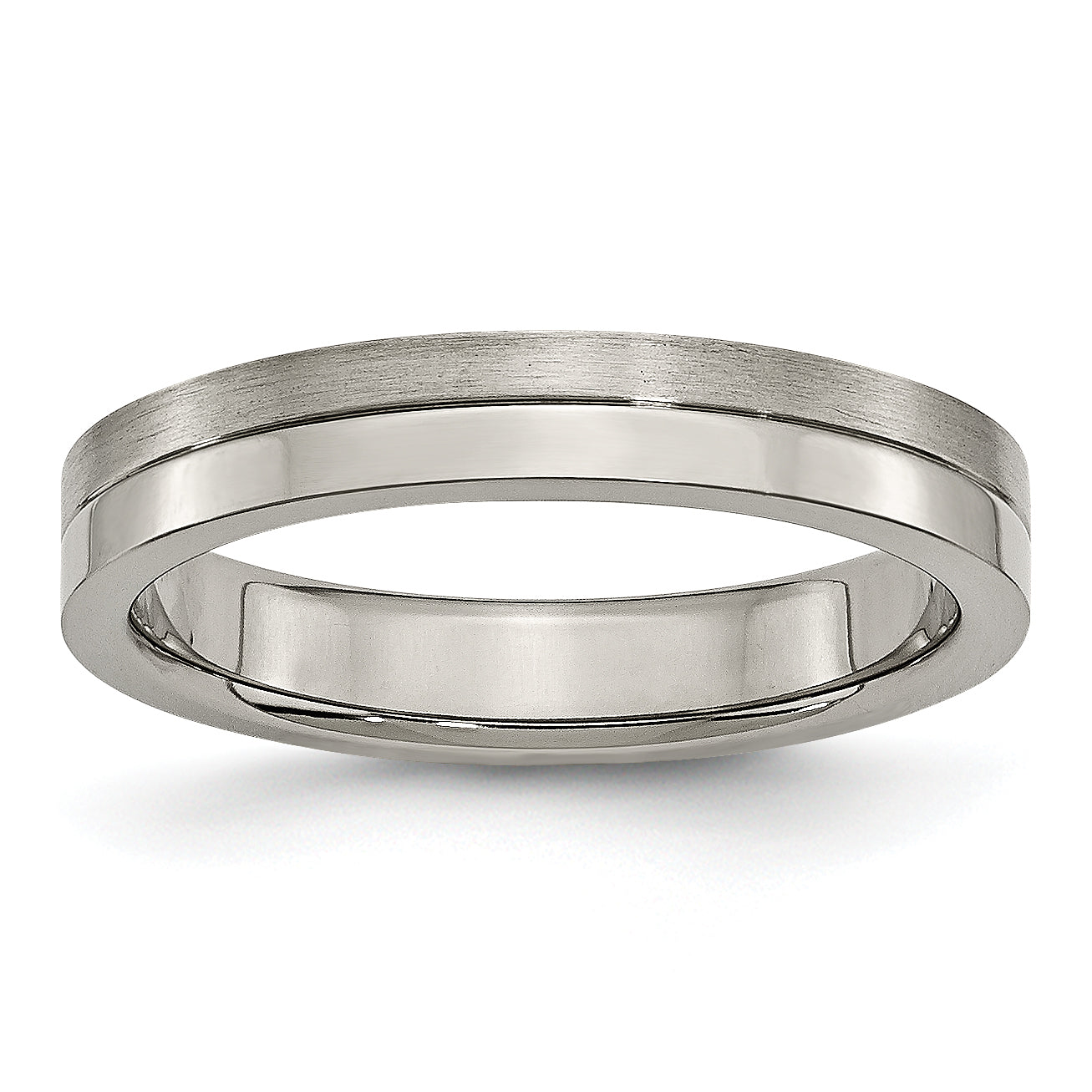 Titanium Brushed and Polished 4mm Grooved Band