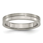 Titanium Brushed and Polished 4mm Grooved Band