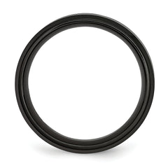 Titanium Unisex Wedding Band with Black Stripes Engravable 8mm