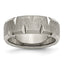 Titanium Beveled Edge Notched 8mm Brushed Band