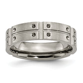 Titanium Brushed and Polished 6mm Grooved Band