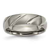 Titanium Satin 6mm Swirl Design Band