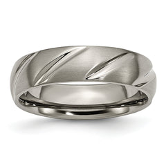 Titanium Satin 6mm Swirl Design Band