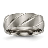 Titanium Satin 8mm Swirl Design Band