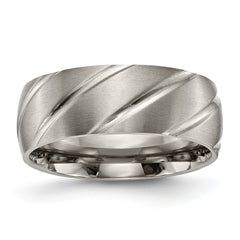 Titanium Satin 8mm Swirl Design Band