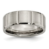 Titanium Satin and Polished 8mm Grooved Band