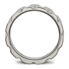 Titanium Unisex 8mm Notched Wedding Band with Polished Finish