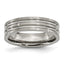 Titanium Polished and Satin 6mm Grooved Band