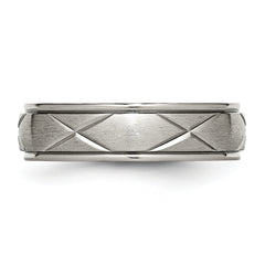 Titanium Brushed 6mm Unisex Wedding Band Engravable by Sophia Jewelers