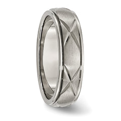 Titanium Brushed 6mm Unisex Wedding Band Engravable by Sophia Jewelers