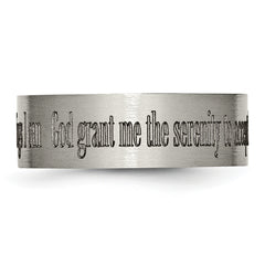Titanium Brushed Unisex Serenity Prayer Engravable 8mm Flat Wedding Band