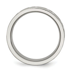 Titanium Greek Key 8mm Satin & Polished Unisex Wedding Band