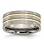 Titanium Brushed Yellow IP-plated 8mm Grooved Band