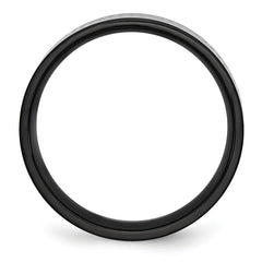 Titanium Unisex Greek Key Wedding Band with Black IP Finish