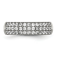 Sophia Jewelers Titanium Unisex 6mm CZ Band with Polished Finish