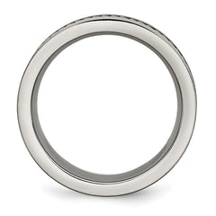 Titanium Unisex Wedding Band with Sawtooth Design and Engravable Feature