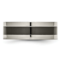 Titanium Unisex Wedding Band with Black Ceramic Center