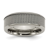 Titanium Base with Stainless Steel Mesh Center 8mm Band