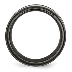 Titanium Sterling Silver Inlay Blue 10mm Unisex Wedding Band