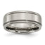 Titanium Polished 8mm Grooved Edge Band