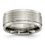 Titanium With Argentium .925 Silver Inlay Ridged Edge 9mm Band