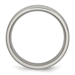 Titanium Wedding Band with Polished Grey Carbon Fiber Inlay