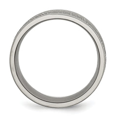 Titanium Unisex Wedding Band with Polished Brushed Finish 9mm