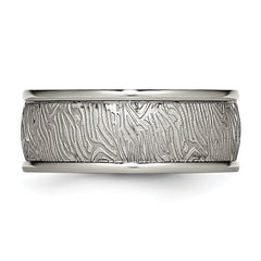 Titanium Unisex Wedding Band with Polished Brushed Finish 9mm