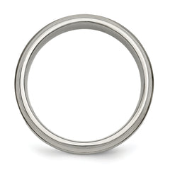 Titanium Polished Unisex Wedding Band with Diamonds Engravable 7mm