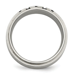 Titanium Unisex Wedding Band with 0.15 Carat Diamonds Engravable